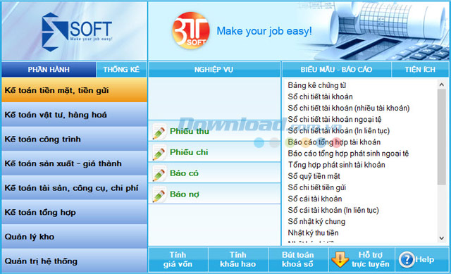 Download phần mềm kế toán 3tsoft miễn phí